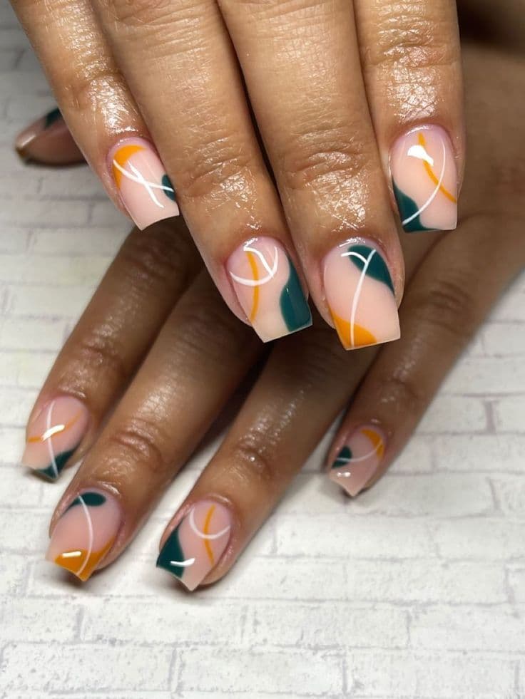 Professional gel nail art with elegant design